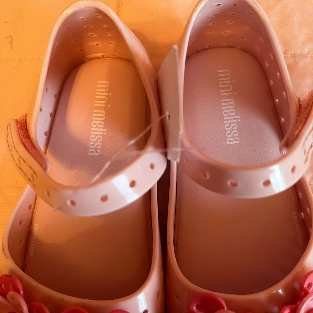Mini Melissa Pink Floral Kids Dress Shoes